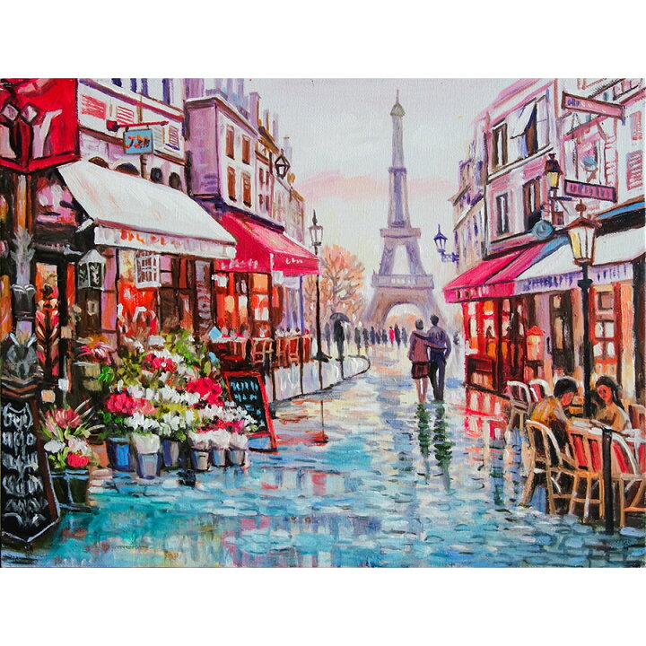 エッフェル塔油絵パリ風景画 