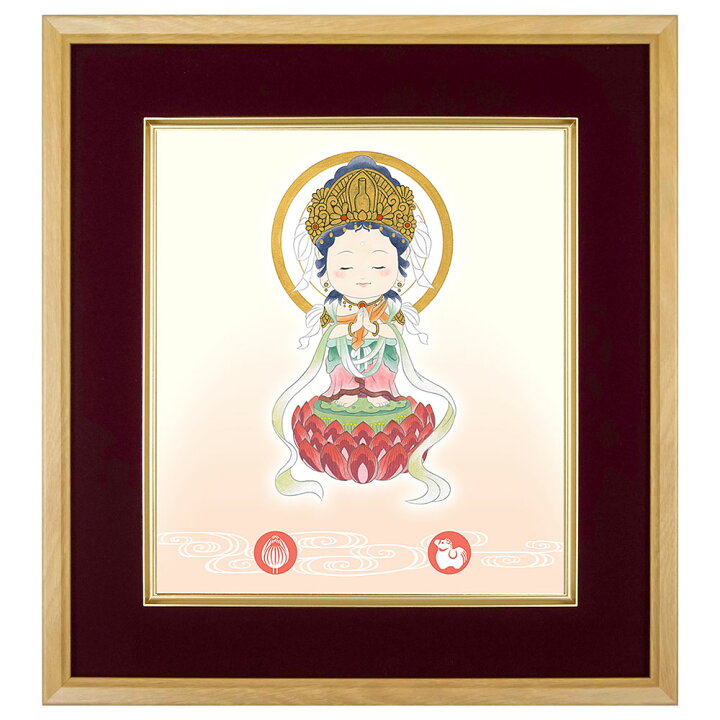 送料無料 手描き仏画【白度母】落款サイン有り 額装付 （2025年最新 