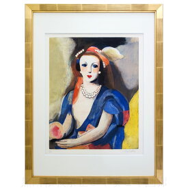 マリー・ローランサン「Femme 女性」　銅版画　エッチング　アクアチント併用（エスタンプ）1986年制作　額入り　人物画　美人画　真作保証　ADAGP承認エンボス印あり