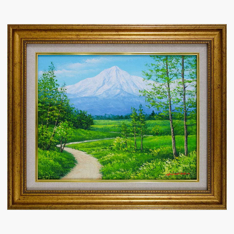 日本最大級の 油彩画 F6号 広瀬和之 「八ヶ岳山麓」 額入り 真筆 肉筆