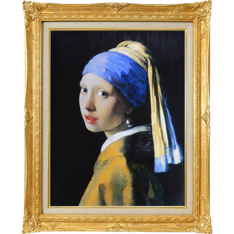 楽天市場】絵画 P10号 フェルメール 「真珠の耳飾りの少女」 複製画 額
