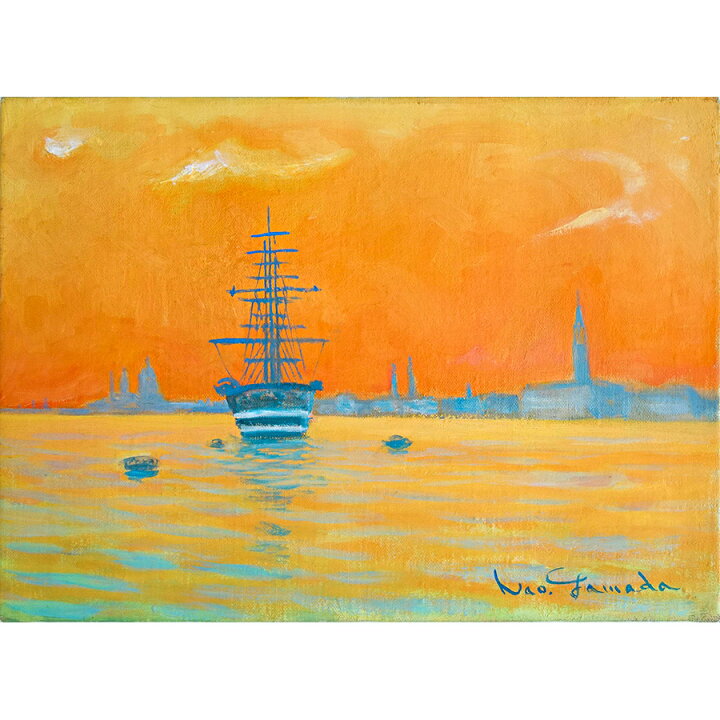 楽天市場】油彩画 山田尚熙 「夕暮」 F4号 額入り 油絵 風景画 真筆 