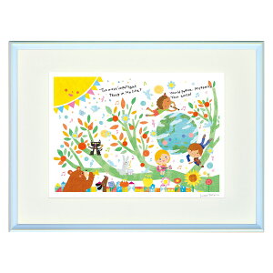 版画 はりたつお 「One Wish(願い)」 ジークレー版画 ジクレー 額入り ファンタジー 風水画 太陽 子供たち かわいい 大全紙 SALE