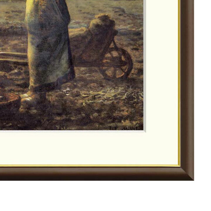 楽天市場】ミレー 「晩鐘」 F8号（額外寸61x49.5cm） 高精彩工芸画＋手 