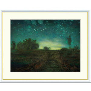 ミレー 「星の夜」 F8号(額外寸61x49.5cm) 高精彩工芸画+手彩入り 額付き 複製画 作品 絵画 美術品 アート 風景画 19世紀フランスの画家 バルビゾン派 星月夜