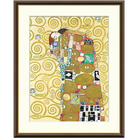クリムト 「抱擁」 F8号（額外寸61x49.5cm） 高精彩工芸画＋手彩入り 額付き 複製画 作品 絵画 美術品 アート アールヌーヴォー 世紀末 ウィーン分離派 洋画 Klimt