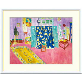 アンリ・マティス 「バラ色のアトリエ」 F8号（額外寸61x49.5cm） 高精彩工芸画＋手彩入り 額付き 複製画 作品 絵画 美術品 アート 表現主義 フォーヴィズム マチス