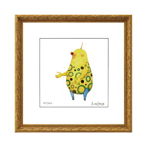 版画 松野和貴 「ショーボ」 ちょこっと妖精シリーズ 額入り 200角 ジークレー ジグレー版画 額入り 額装絵画 作家直筆サイン 正方形の絵 小さな絵 かわいい こども部屋に