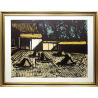 楽天市場】版画 ベルナール・ビュフェ 「竜安寺 石庭」 リトグラフ 額 