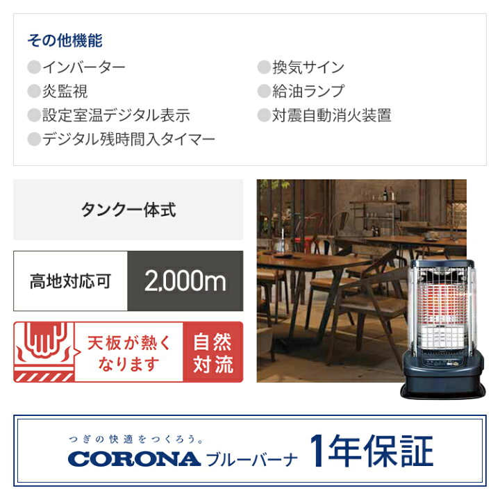 楽天市場】コロナ ブルーバーナ 木造31畳 コンクリート43畳 ブルー 