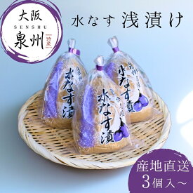 水ナス 浅漬け 泉州 大阪 産地直送 朝採れ 農家直送 水茄子 水なす 漬物 ぬか漬け 夏野菜 生野菜 サラダ お中元 ギフト プチギフト 贈答用 自宅用 家庭用 クール便 熨斗対応 3個 6個 8個 旬 新鮮