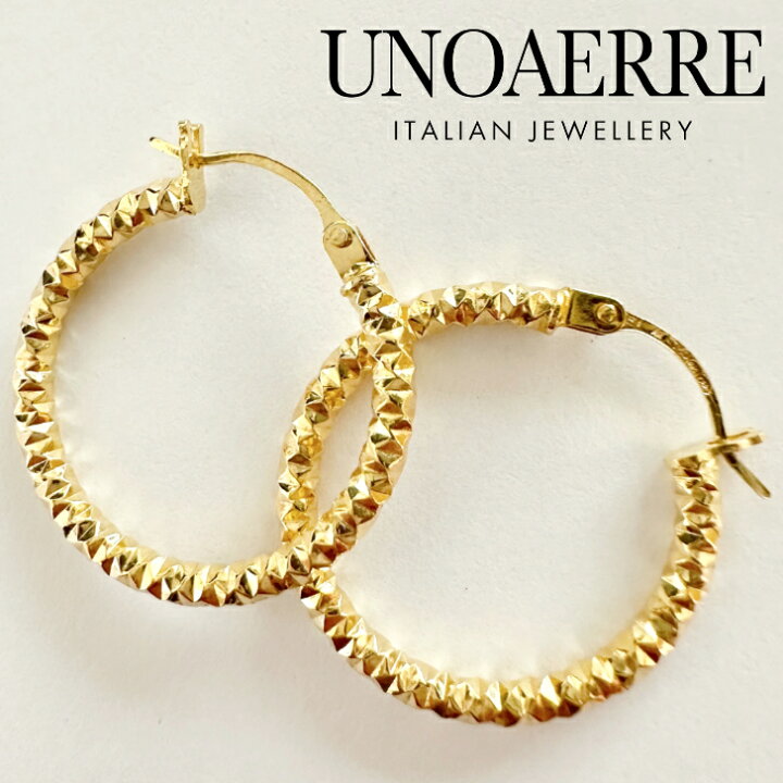 楽天市場】UNOAERRE ウノアエレ ピアス 18金 K18 ゴールド フープ  