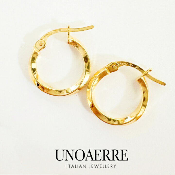楽天市場】UNOAERRE ウノアエレ ピアス 18金 K18 ゴールド フープ 