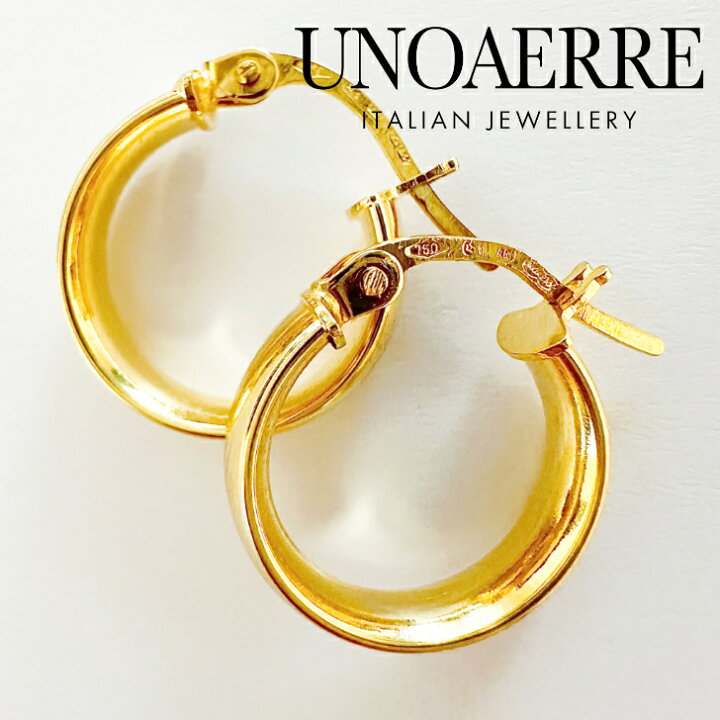 楽天市場】UNOAERRE ウノアエレ ピアス 18金 K18 ゴールド フープ  