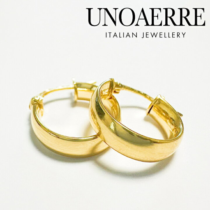 楽天市場】UNOAERRE ウノアエレ ピアス 18金 K18 ゴールド フープ  