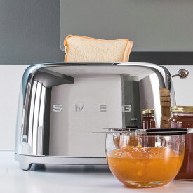 （日本正規販売店）SMEG ポップアップトースター2枚用【クローム/シルバー】TSF01-SS-JPイタリア家電ブランド【SMEG/スメッグ】レトロ デザイン おしゃれ家電 ハイブランド 4枚～8枚切り 食パン トースト スメグ