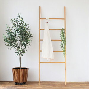 天然木 ハンガーラック(ナチュラル) 幅60cmMTK-529NA 東谷ラダーラック 木製 オーク材 はしご ハシゴ 梯子 ラック 立て掛け 衣類収納 洋服掛け バッグ ショール タオル 寝室 子供部屋 洗面所 シ