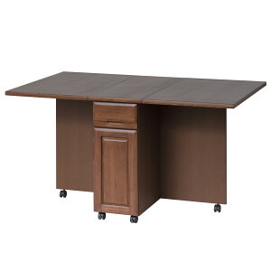 折りたたみ式テーブルワゴン(ダークブラウン)クロシオ 82311Tバタテーブルワゴン キャスター付き 折畳みキッチンワゴン バタフライワゴン カウンターワゴン 折りたたみ リビング 台所 収納