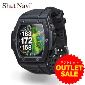 《2大特典付》【お買い得！アウトレット】ShotNavi/ショットナビ Crest ブラッククレスト〔ゴルフウォッチ〕多機能 日本製 使いやすい 特許取得 国内100% 高低差 高精度 プレゼント GPSゴルフナビ カラー 腕時計タイプ 飛距離【即日・土日発送可能】