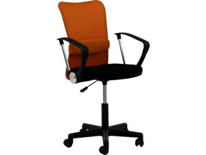 【レビュー投稿で100円OFFクーポン】【メーカー直送】不二貿易 メッシュバックチェアー ハンター 肘付 オレンジ 90872【代引不可】【お客様組立】肘付き 固定肘タイプ メッシュチェア オフィ