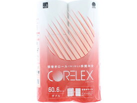 【マラソン限定★2,000円クーポン＆ポイント2倍】コアレックス 倍巻きロールトイレットペーパー 60m ダブル 6ロール 長尺 なかなか減らない ゴミが出ない 巻きが長い 交換が少ない 省スペース 長く使える 長持ち 日本製 トイレペーパー トイレットペーパー