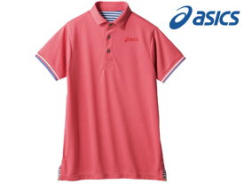 【お取り寄せ】アシックス ポロシャツ 兼用 半袖 レッド×ブルー 3L CHM306-2314
