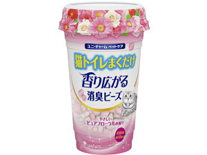 【レビュー投稿で100円OFFクーポン】ユニチャーム 猫トイレまくだけ 香り広がる消臭ビーズ フローラル 猫砂 シート 猫 キャット用 ペット トイレタリー