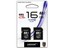 HIDISC SDHCカードCLASS10 16GB HDSDH16GCL10UIJP3X2 SDカード SDHCカード 記録メディア テープ