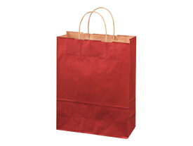 スーパーバッグ カラー紙手提げ袋 赤 S 50枚 92660220 紙手提袋 丸紐 ラッピング 包装用品
