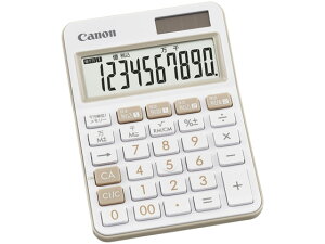 【レビュー投稿で100円OFFクーポン】CANON カラフル電卓 ミニ卓上 アイボリー LS-105WUC-IV 2306C005 可愛い 小型電卓 一般 実務電卓 文具