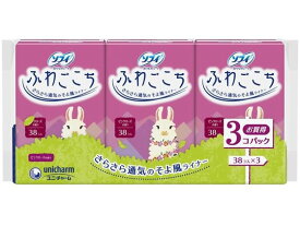 ユニ・チャーム ソフィ ふわごこち ピンクローズの香り 38枚×3個 ライナー 生理 メディカル
