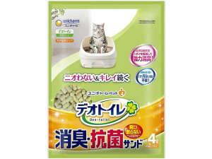 【レビュー投稿で100円OFFクーポン】ユニチャーム 抗菌デオトイレ 飛び散らない消臭・抗菌サンド 4L 猫砂 シート 猫 キャット用 ペット トイレタリー