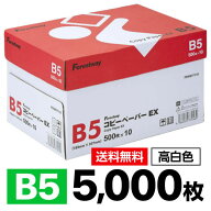 【レビュー投稿で100円OFFクーポン】 高白色 コピー用紙 EX B5 5000枚 500枚×10冊 Forestway コピー紙 …