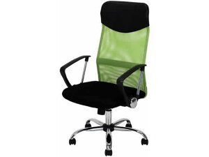 【レビュー投稿で100円OFFクーポン】【メーカー直送】不二貿易 メッシュハイバックチェアー 肘付き グリーン HF-98GR 90881【代引不可】【お客様組立】肘付き 固定肘タイプ メッシュチェア オ