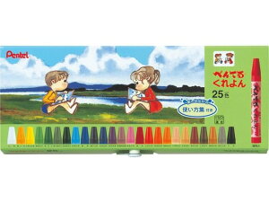 【レビュー投稿で100円OFFクーポン】ぺんてる ぺんてる くれよん 25色 PTCR-25 クレヨンセット クレヨン パステル 画材