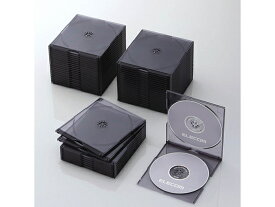 【お取り寄せ】エレコム CD DVDスリムプラケース 2枚収納 50枚 クリアブラック CD用ケース DVD用プラケース メディアケース 記録メディア テープ