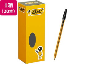 BIC クリスタルオリジナルファイン 0.8mm 黒 20本 CST-OF08BLKB20J 黒インク 油性ボールペン キャップ式