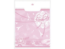 【お取り寄せ】タカ印 デコラパックリーム パリ 小(210×160+90mm) ピンク 50枚 角底袋 紙袋 ラッピング 包装用品