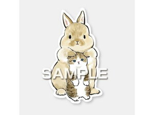 【レビュー投稿で100円OFFクーポン】ヒサゴ 刺繍ワッペンシール ねこ&ウサギ UTN157 デコレーションシール デコレーショングッズ