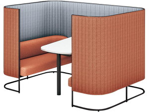 【ポイント10%バック★31日9:59迄】【メーカー直送】コクヨ インフレーム ソファーブース4人用H1350天板白フレーム黒テラコッタ【代引不可】【組立・設置・送料無料】セミクローズ型ワーク