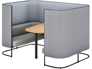 【ポイント10%バック★31日9:59迄】【メーカー直送】コクヨ インフレーム ソファーブース4人用H1350天板薄茶フレーム黒白グレー【代引不可】【組立・設置・送料無料】セミクローズ型ワーク