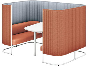 【ポイント10%バック★31日9:59迄】【メーカー直送】コクヨ インフレーム ソファーブース4人用H1350天板白フレーム白テラコッタ【代引不可】【組立・設置・送料無料】セミクローズ型ワーク