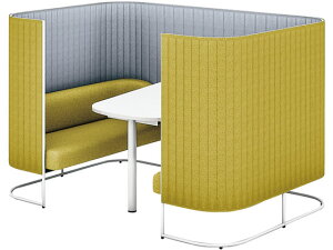 【ポイント10%バック★31日9:59迄】【メーカー直送】コクヨ インフレーム ソファーブース4人用H1350天板白フレーム白OLイエロー【代引不可】【組立・設置・送料無料】セミクローズ型ワーク