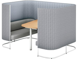 【ポイント10%バック★31日9:59迄】【メーカー直送】コクヨ インフレーム ソファーブース4人用H1350天板薄茶フレーム白白グレー【代引不可】【組立・設置・送料無料】セミクローズ型ワーク