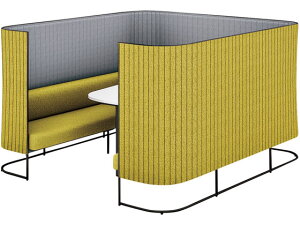 【ポイント10%バック★31日9:59迄】【メーカー直送】コクヨ インフレーム ソファーブース6人用H1350天板白フレーム黒OLイエロー【代引不可】【組立・設置・送料無料】セミクローズ型ワーク