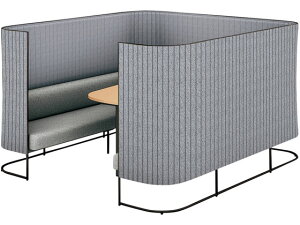 【ポイント10%バック★31日9:59迄】【メーカー直送】コクヨ インフレーム ソファーブース6人用H1350天板薄茶フレーム黒白グレー【代引不可】【組立・設置・送料無料】セミクローズ型ワーク