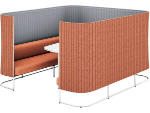 【ポイント10%バック★31日9:59迄】【メーカー直送】コクヨ インフレーム ソファーブース6人用H1350天板白フレーム白テラコッタ【代引不可】【組立・設置・送料無料】セミクローズ型ワーク