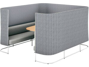 【ポイント10%バック★31日9:59迄】【メーカー直送】コクヨ インフレーム ソファーブース6人用H1350天板薄茶フレーム白白グレー【代引不可】【組立・設置・送料無料】セミクローズ型ワーク