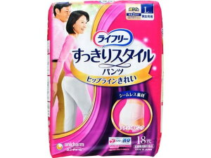 【レビュー投稿で100円OFFクーポン】【お取り寄せ】ユニ・チャーム ライフリー すっきりスタイルパンツ ピンク L 18枚 大人用オムツ 排泄ケア 介護 介助