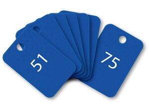 【レビュー投稿で100円OFFクーポン】【お取り寄せ】オープン工業 スチロール番号札 角型 51~75 青 BF-56-BU 番号札 名札 キーホルダー